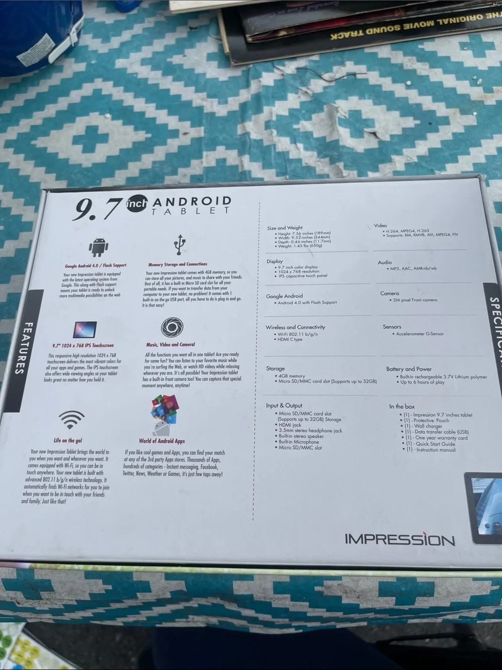 Impression 9.7” Android Tablet | Original Box | WiFi Touchscreen Tablet